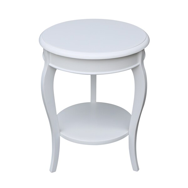 International Concepts Round Cambria End Table, 18 W, 18 L, 24 in H, Wood, White OT08-18R-18 - main
